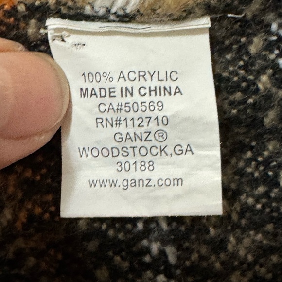 GANZ Black and Tan Plaid Women's Poncho - Picture 5 of 6